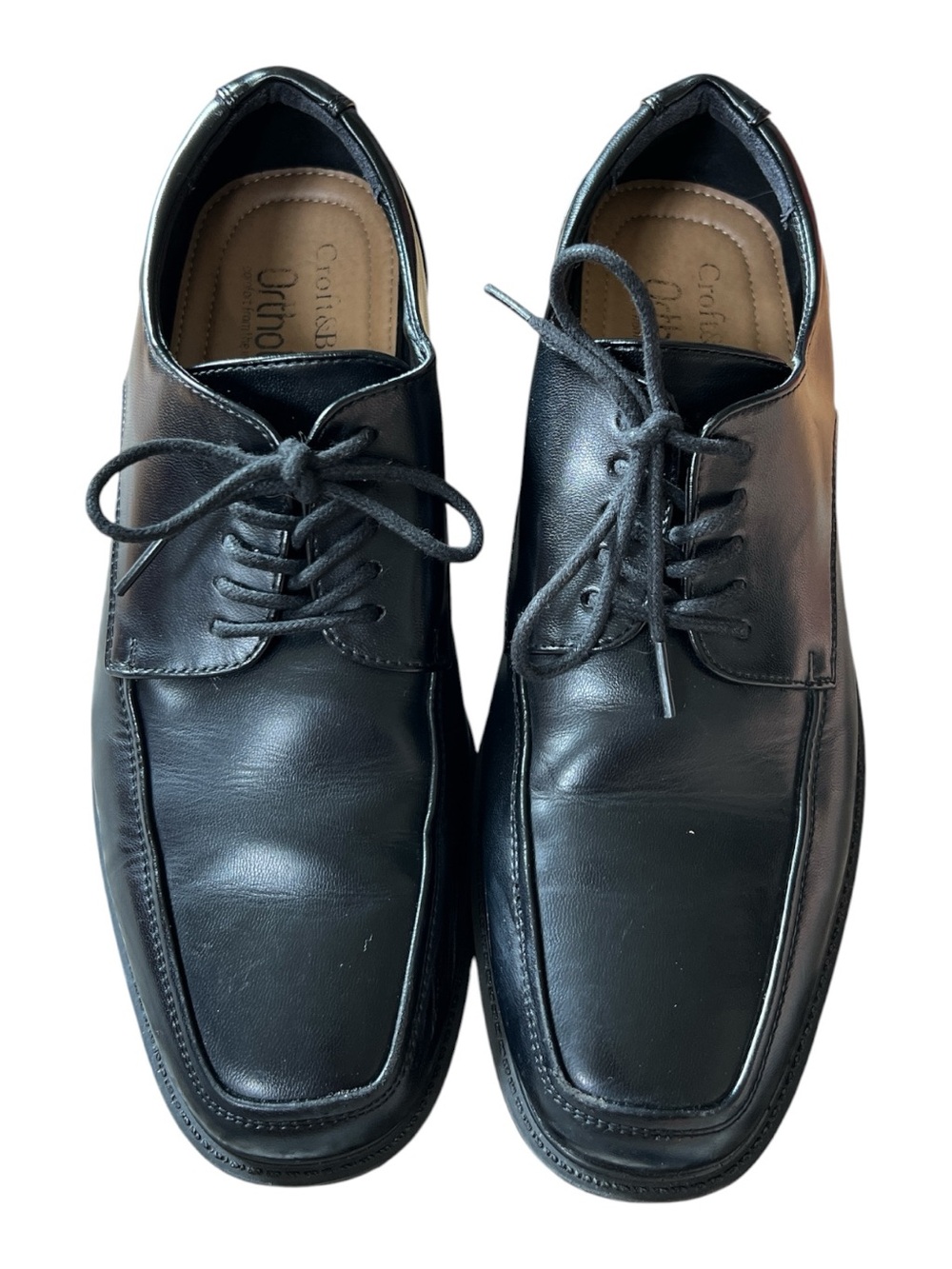croft & barrow Men's Black Leather Derby Dress Shoes